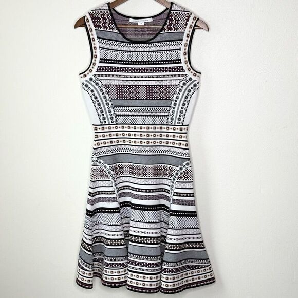 Diane Von Furstenberg DVF ELEANOR Jacquard A Line Dress Banded Dot - Women’s US - Picture 2 of 12